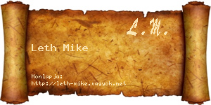 Leth Mike névjegykártya